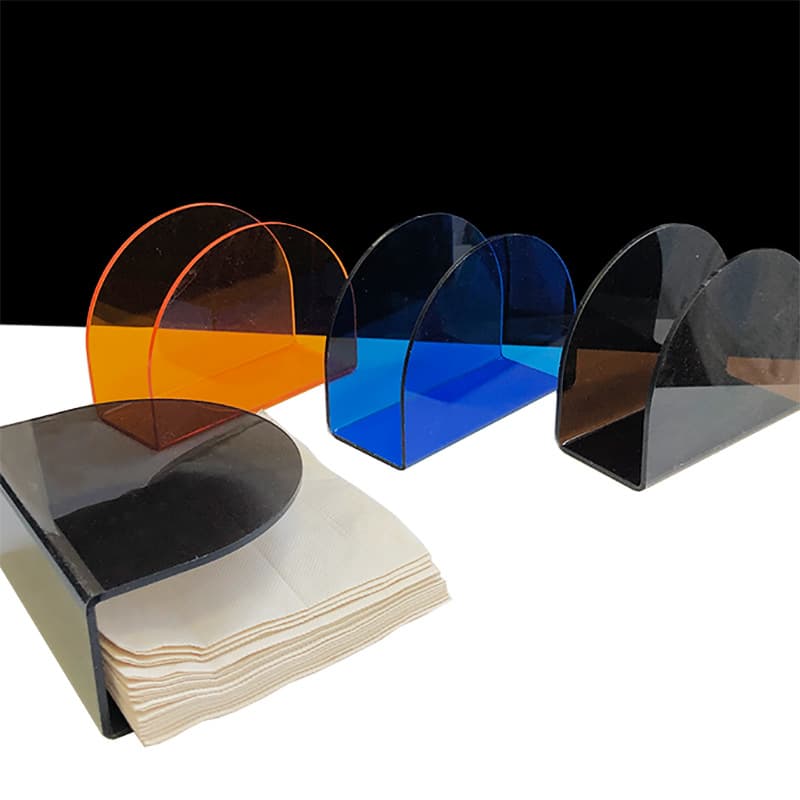 Cross-border Semi-circular Transparent Acrylic Napkin Holder, High-end Restaurant Coffee Shop Bar Vertical Napkin Clip Tissue Box