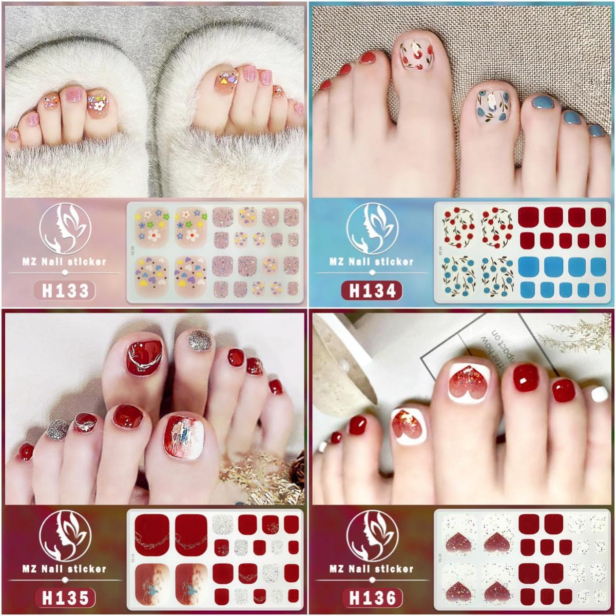 H new style toenail film, manicure and foot stickers, crystal nail polish film, toenail stickers, gel nail polish film and foot stickers
