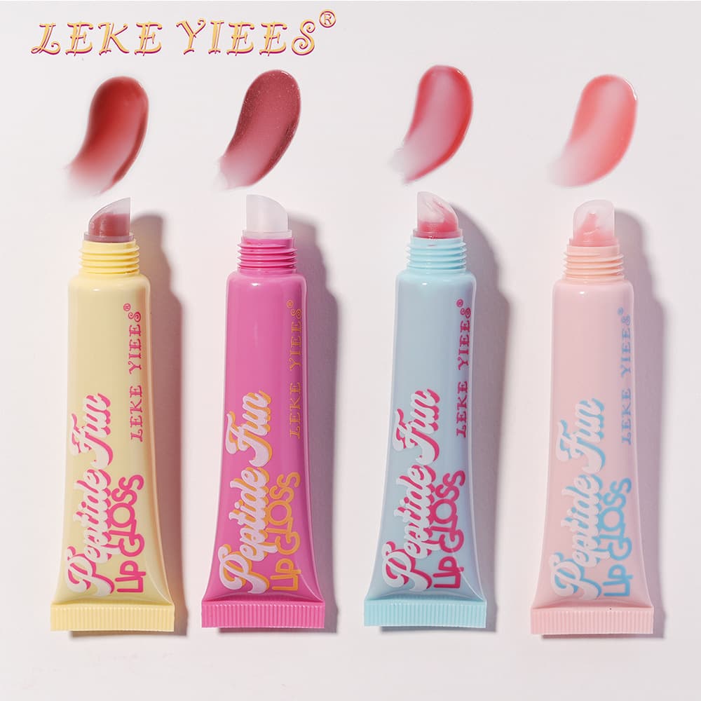 LEKE YIEES cross-border exclusive 4-color polypeptide tube lip gloss, long-lasting non-stick cup, sample, foreign trade hot model