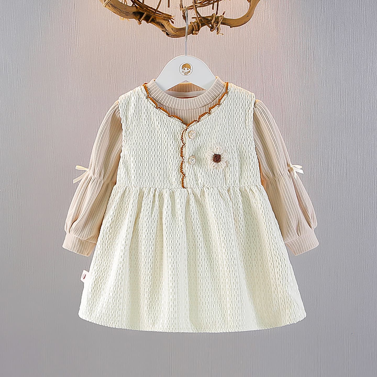 Baby girl autumn style dress two-piece set girl autumn new dress set girl sweet princess skirt set