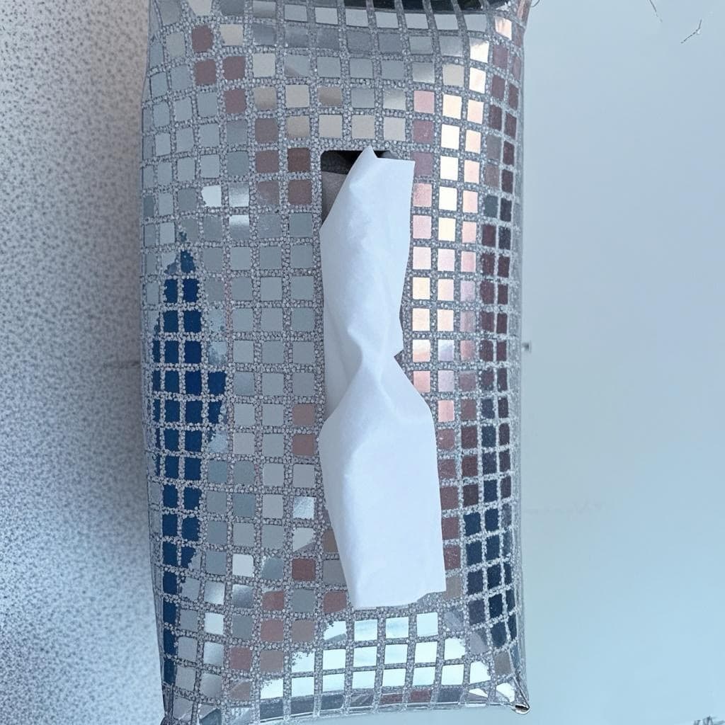 Cross-border Christmas disco sequined tissue box, rectangular, Instagram party, home, bathroom folding tissue bag