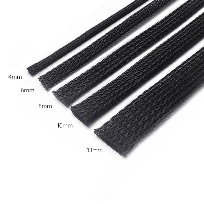 Flame-retardant wear-resistant braided sleeve wire loom cover nylon PET sleeve flame-retardant wire wrap expandable sleeve