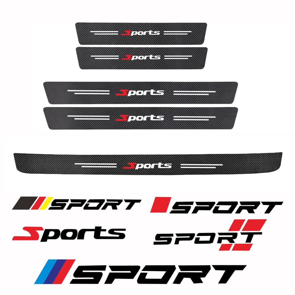 Cross-Border Hot-Selling Sports Car Door Sill Guard Protection Strip Anti-Step Decorative Sticker Universal Welcome
