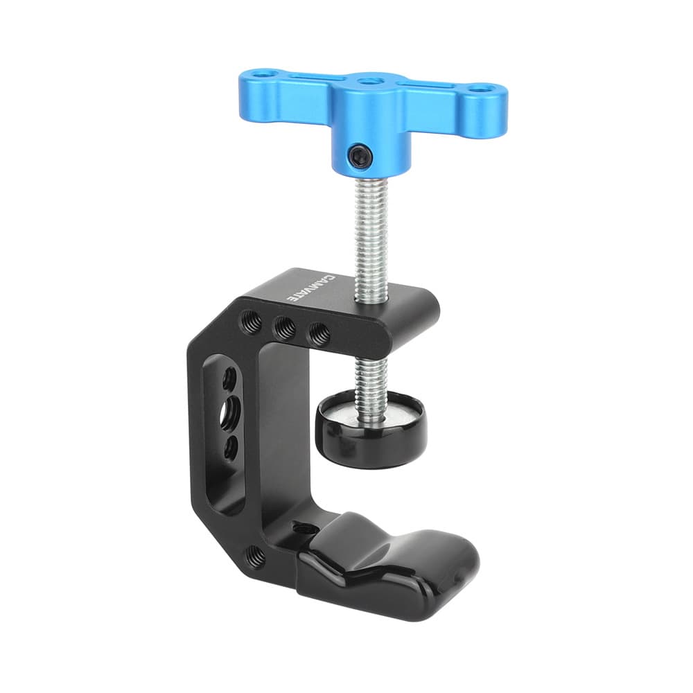 HDRIG Universal C-Clamp Aluminum Heavy-Duty Clamp Mount with 1/4 3/8 Thread Hole Camera Accessory 3720