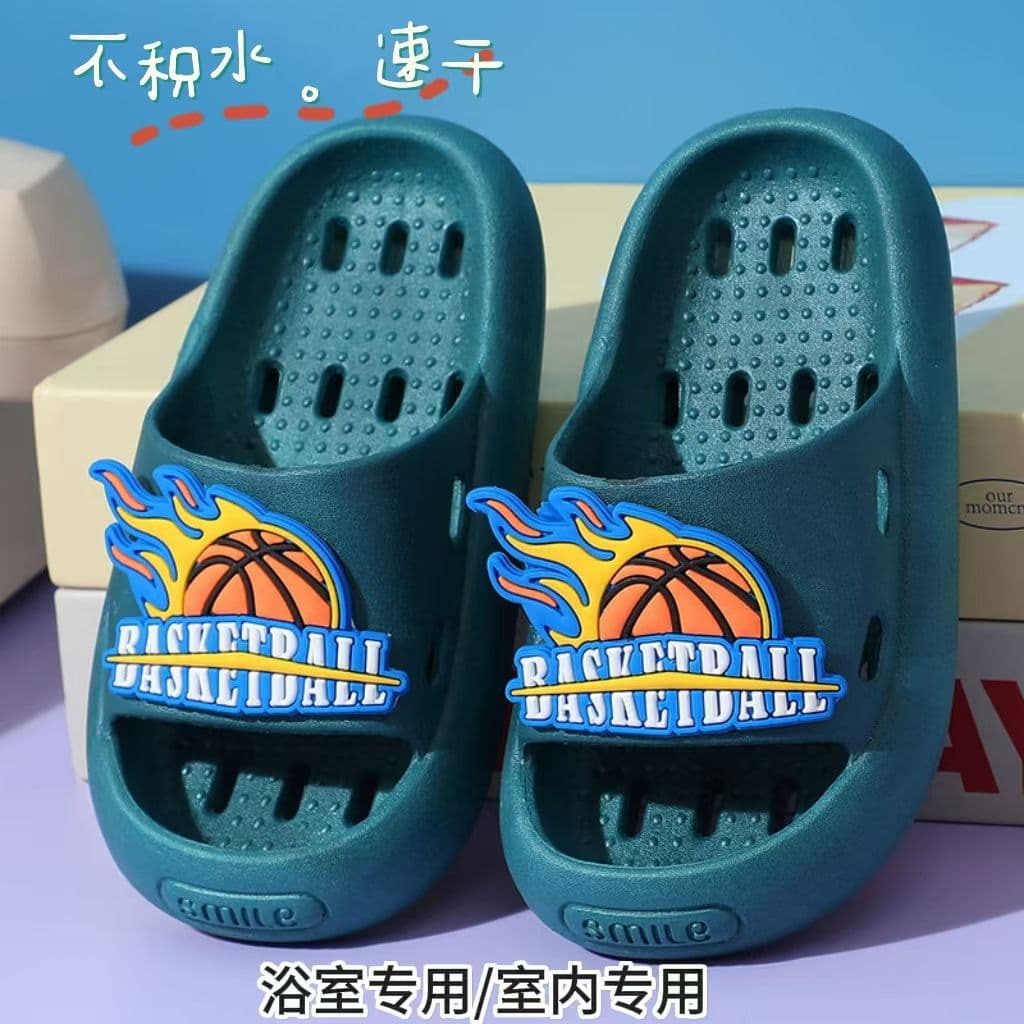 Bathroom special slippers for boys indoor slippers for bathing hollow quick-drying non-slip cartoon children's slippers for boys