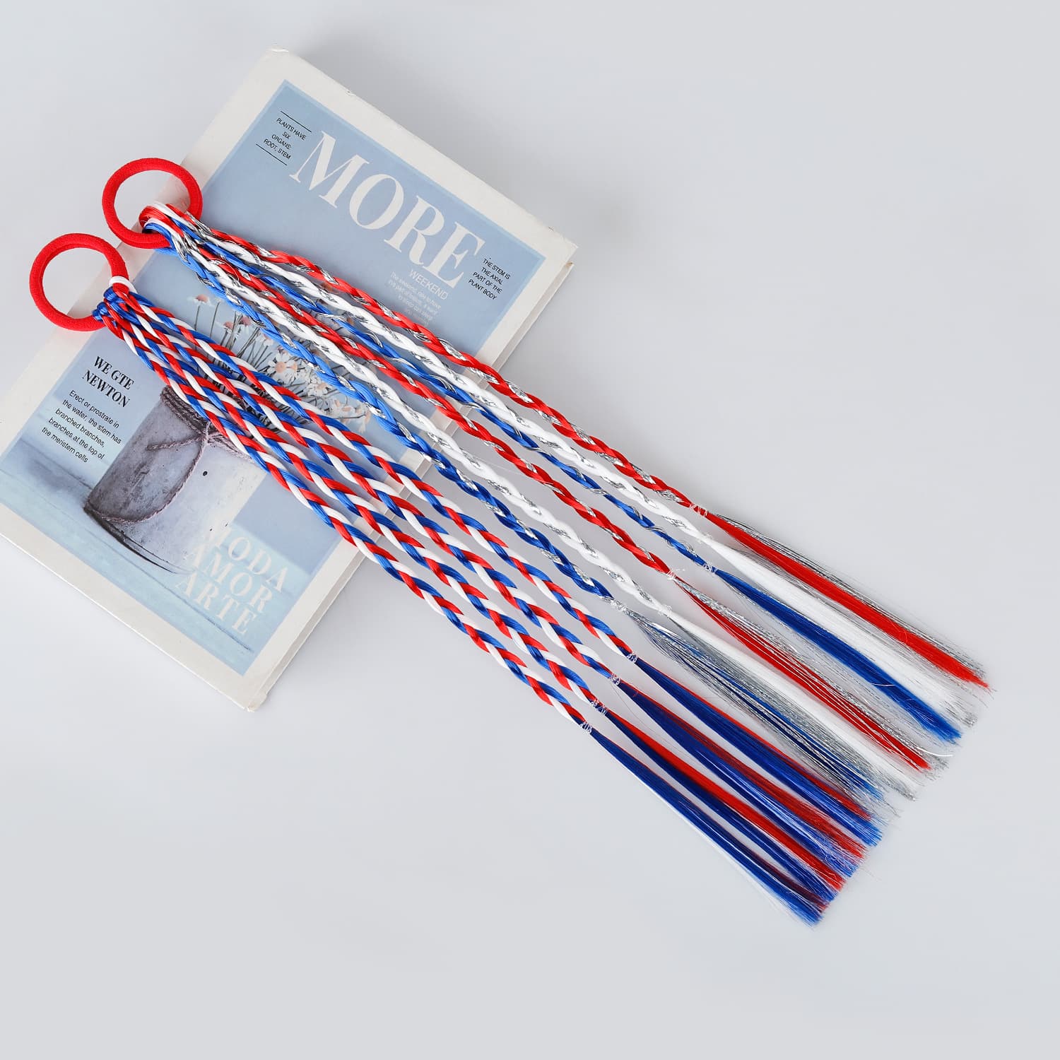 Cross-Border Children's Wig Hair Accessories Girl Colorful Braids Ponytail Children's Hair Tying Ring Braid Hair Tie Hair Accessories