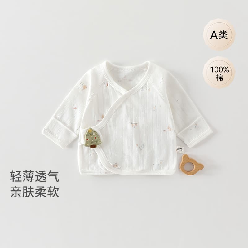 Infant and toddler half-back clothes, newborn clothes, summer thin newborn category A pure cotton boneless tops, baby home clothes
