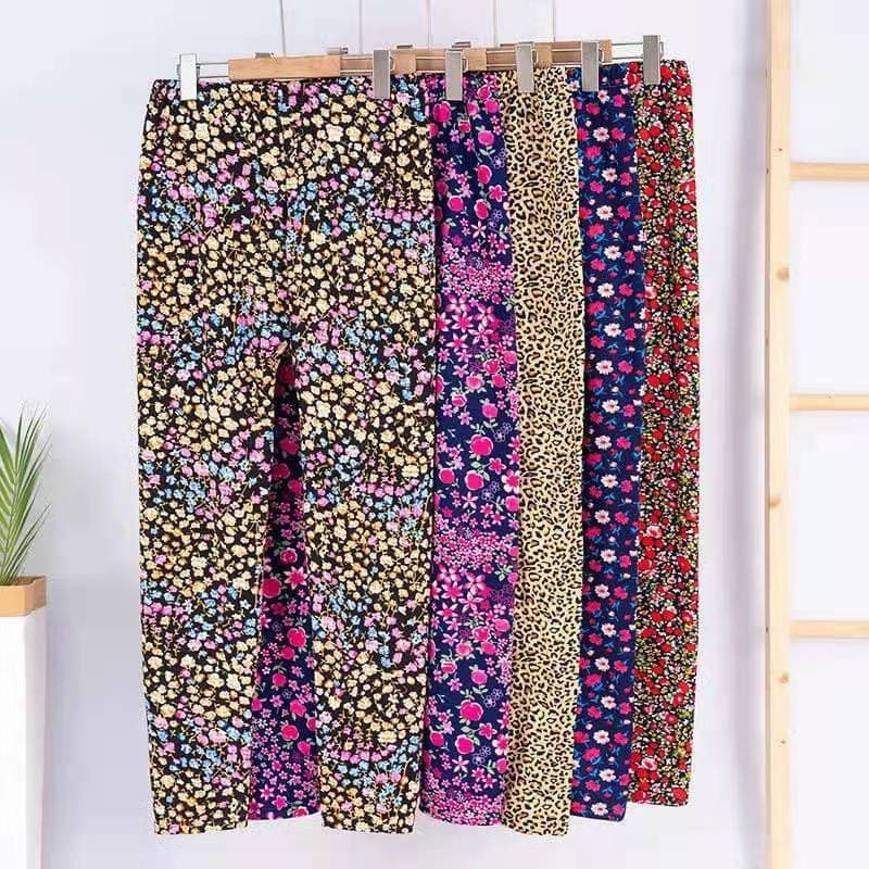 Women's Thermal Leggings Milk Silk Modal Printed Non-Pilling Loose Floral Casual Comfortable High Stretch Fashion