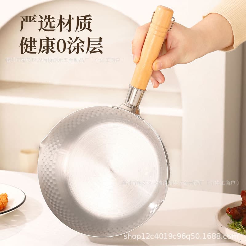 Japanese-style Yukihira pot, stainless steel non-stick soup pot, home instant noodle and pasta milk pot, baby food thick pot for induction cookers.