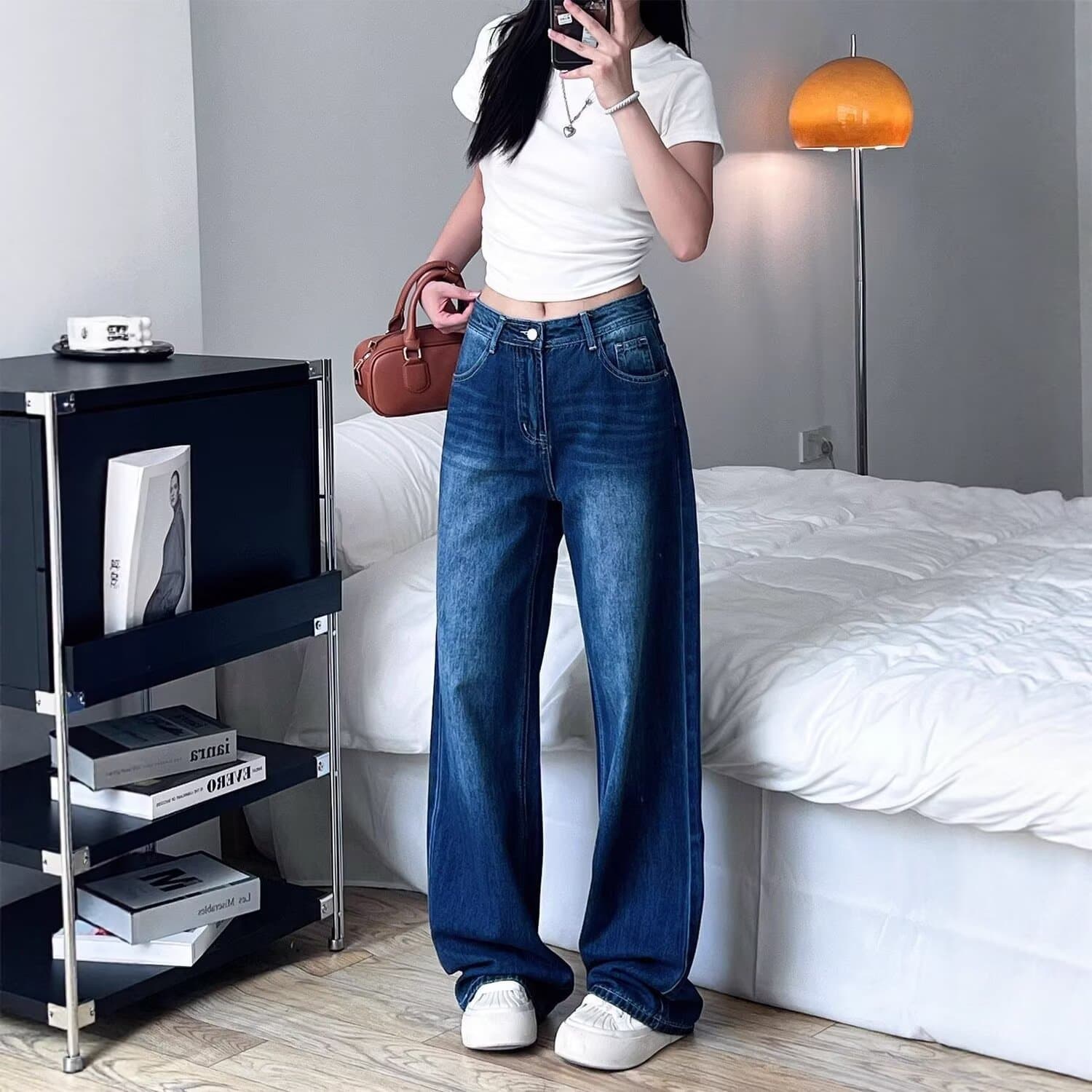 Hong Kong Style Trendy Women Summer 2026 New Letter Print Jeans Hip Hop Ins Street Fashion Cool Long Pants
