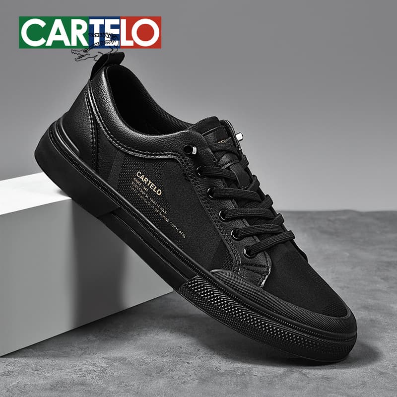 CARTELO Ice Silk Men's Casual Sports Skate Shoes Fashion Low-Top Breathable White Sneakers Summer
