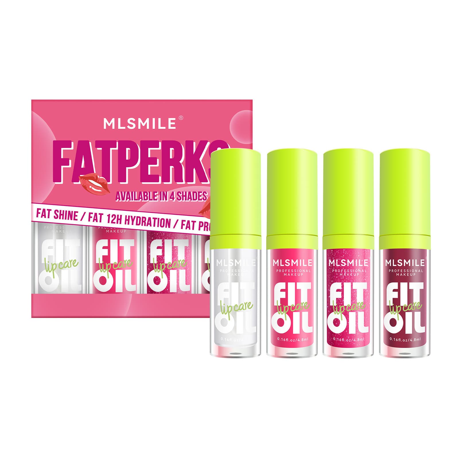 MLSMILE Cross-border Wholesale Pearl Lip Oil Lip Gloss Set Moisturizing Plumping Transparent Lip Gloss Glossy Lip Water Light