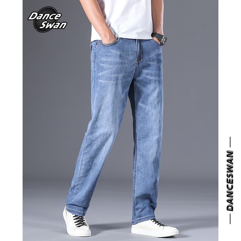 Men's Jeans 2024 Fall New Loose Fit Straight Leg Pants Washed Long Trousers Wholesale Middle-aged Pants