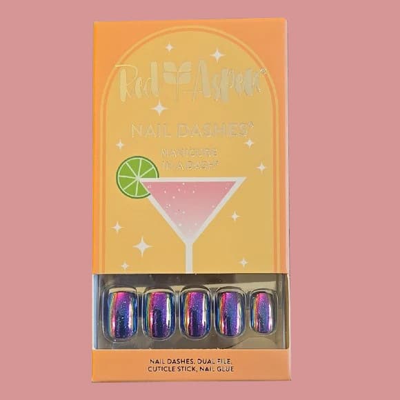 Colorful Fake Nails Polygel Nail Extension False Nails Aurora Fake Nails Peru Sunset Nail Art Stickers