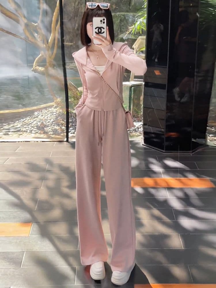 Plus Size Spring/Autumn Fashionable Two-Piece Set Women's Hoodie Casual Sportswear Set for Plus Size Women