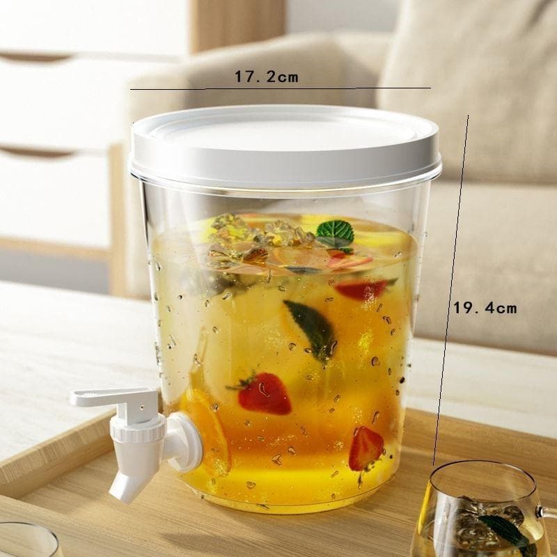 Commercial Large-Capacity Cold Drink Dispenser, Tea Bucket, Milk Tea Shop Bulk Fruit Tea Container, Cold Water Pitcher with Tap for Home and Commercial Use