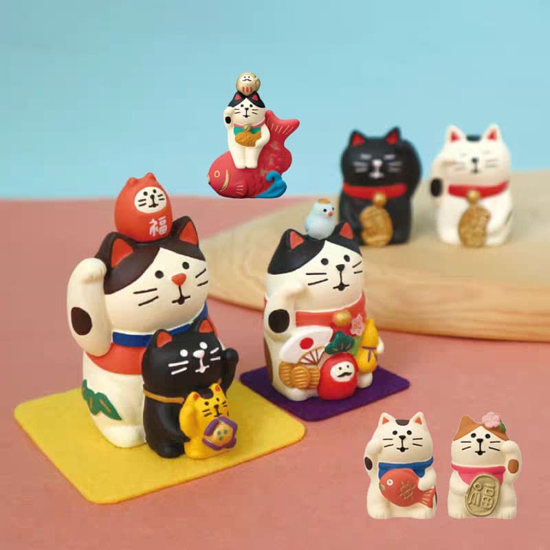 Lucky Cat Ornaments Home Store Office Opening Feng Shui Ornaments Car Center Console Decoration Handicrafts