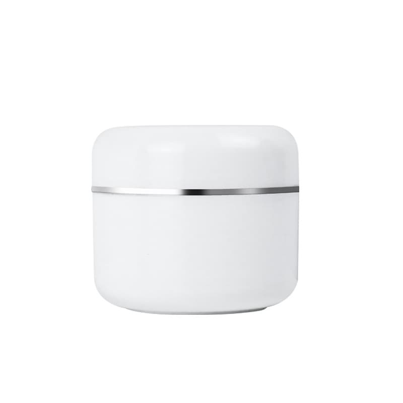 10g 20g 30g 50g Double-layer Round Bottom Cream Jar 50g Silver Rim PP White Round Lid Face Cream Jar Ointment Box Packaging Material