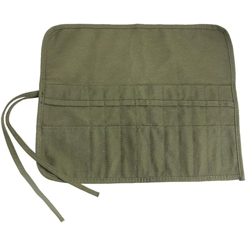 2025 popular canvas oil paint pen bag roller shutter water chalk simple solid color foldable pen bag art storage