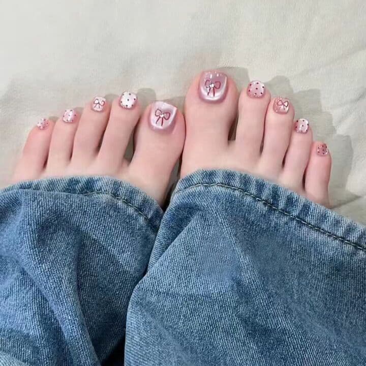 Foot Wear Armor Cat Eye Wear Armor Summer Bow Nail Patch Nail Patch Short Yiwu Nail Art