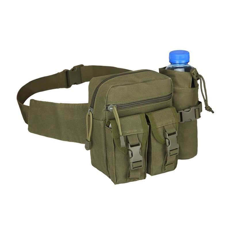 Tactical water bottle bag, outdoor military fan, multi-functional small waist bag, tool shoulder bag, cycling travel, men's and women's sports small chest bag