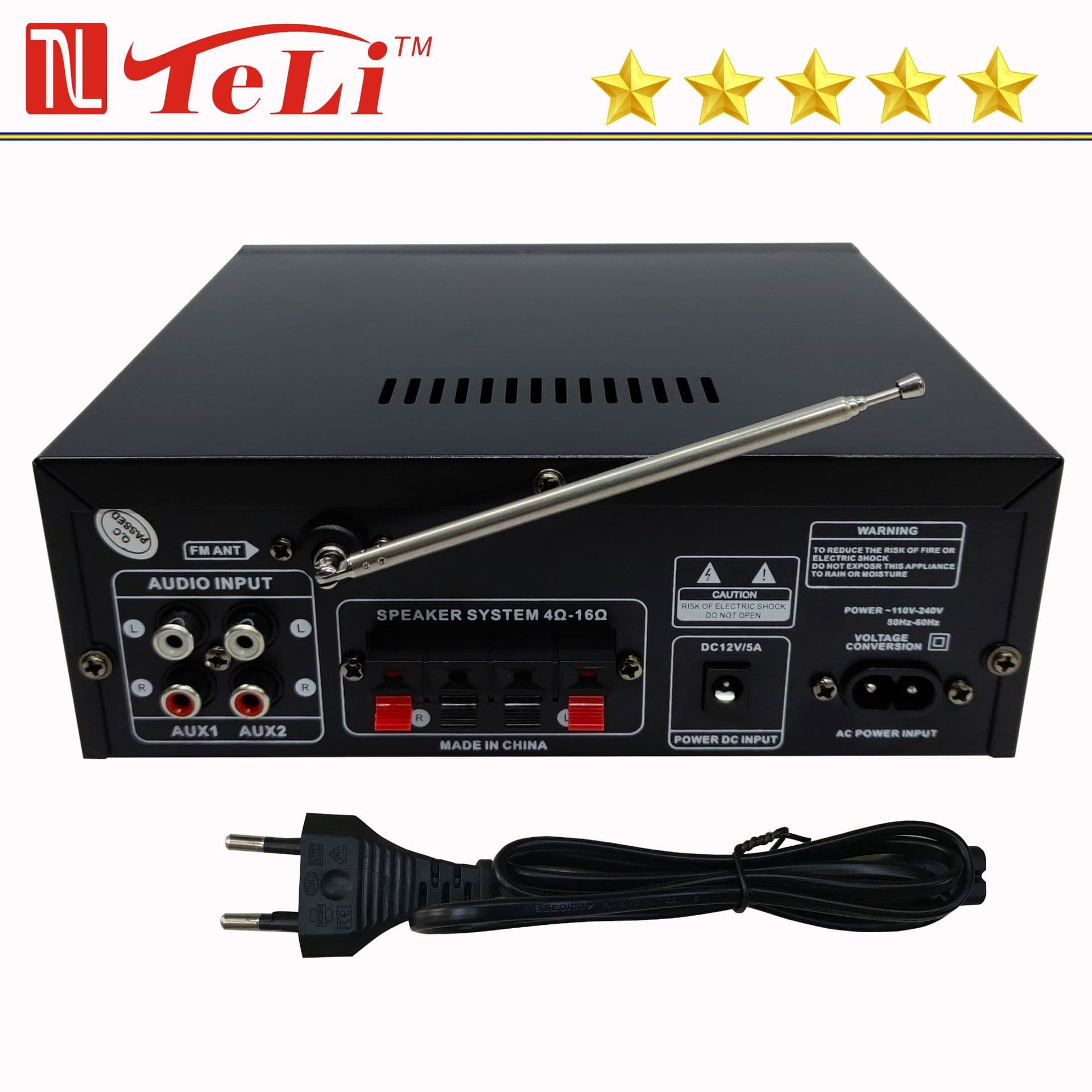 Cross-border Trade Mini AK55 Bluetooth USB Radio 12V/110V-220V AC/DC Car Home Amplifier