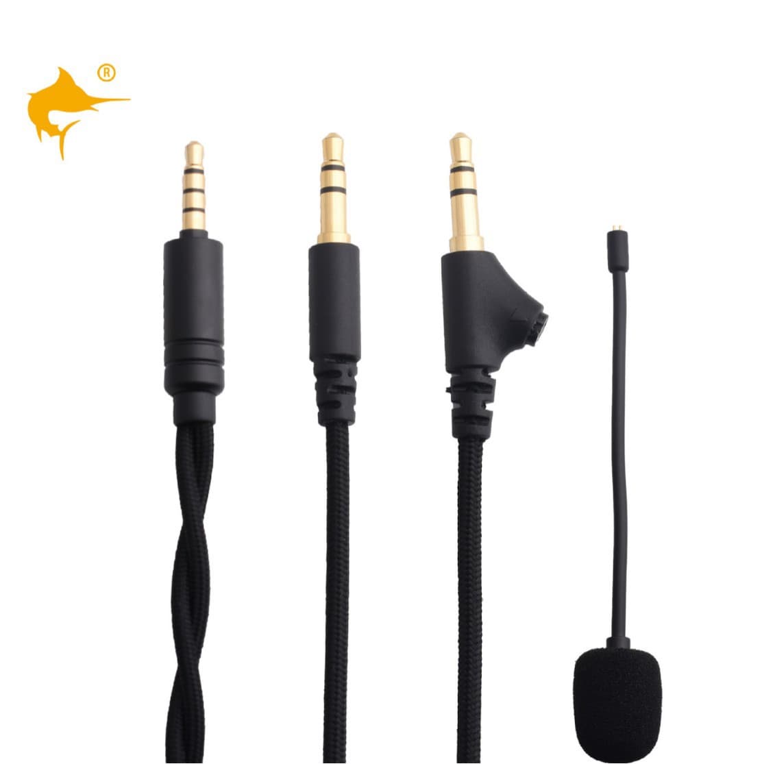 Head-mounted HIFI gaming headphones, dual 3.5mm wired nylon braid, suitable for a variety of dual 3.5mm plugs