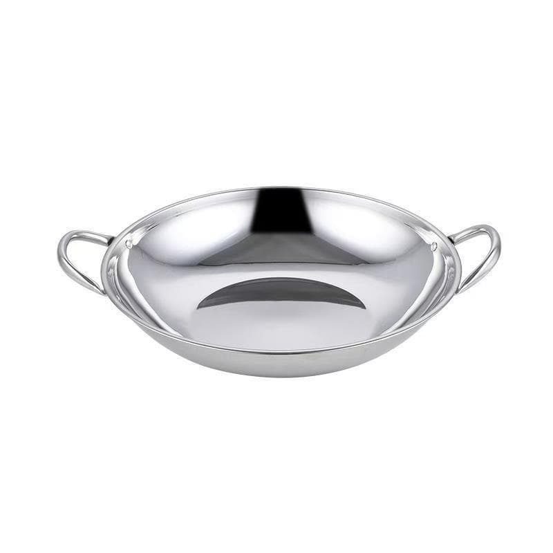 Stainless Steel Dry Pot Alcohol Stove Outdoor Pot Flat Bottom Dry Pot Cookware Small Hot Pot Restaurant Commercial Hot Pot