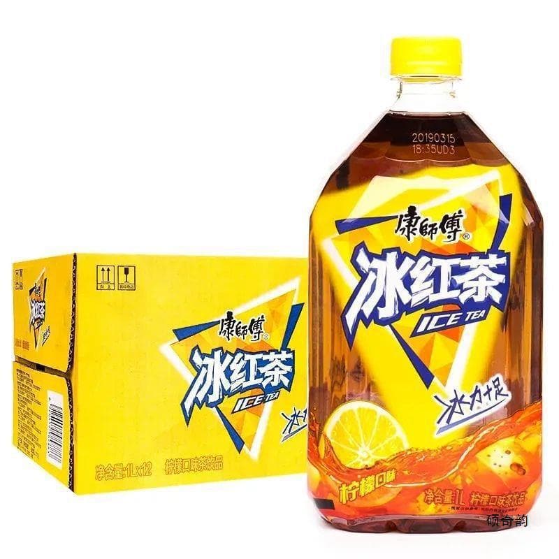Ice black tea 1 liter full box Master Kong 1000ml*3/6/12 bottles wholesale beverage large capacity wholesale