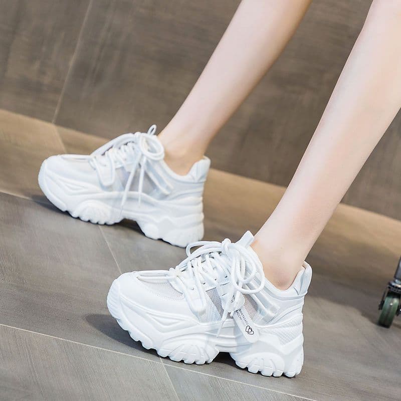 New 2025 Summer Mesh Breathable Lightweight Comfortable Dad Sports Shoes Increased Height Small Size Exclusive Rubber Outsole
