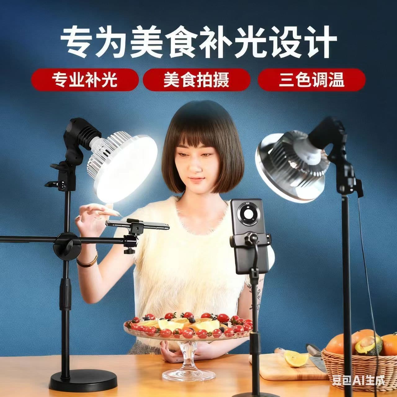 Professional Food Photography Light Desktop Video Shooting Live Streaming Stand Jewelry Live Room High Power
