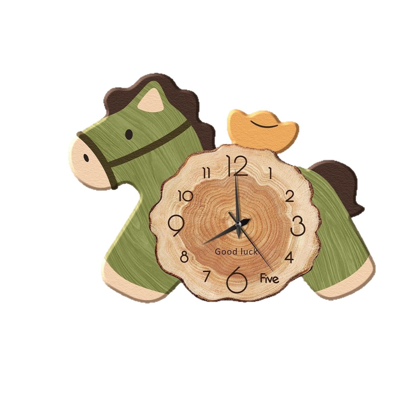 Fortune Horse Desktop Clock Vintage TV Cabinet Table Clock Retro Creative Wealth Living Room Decorative Art