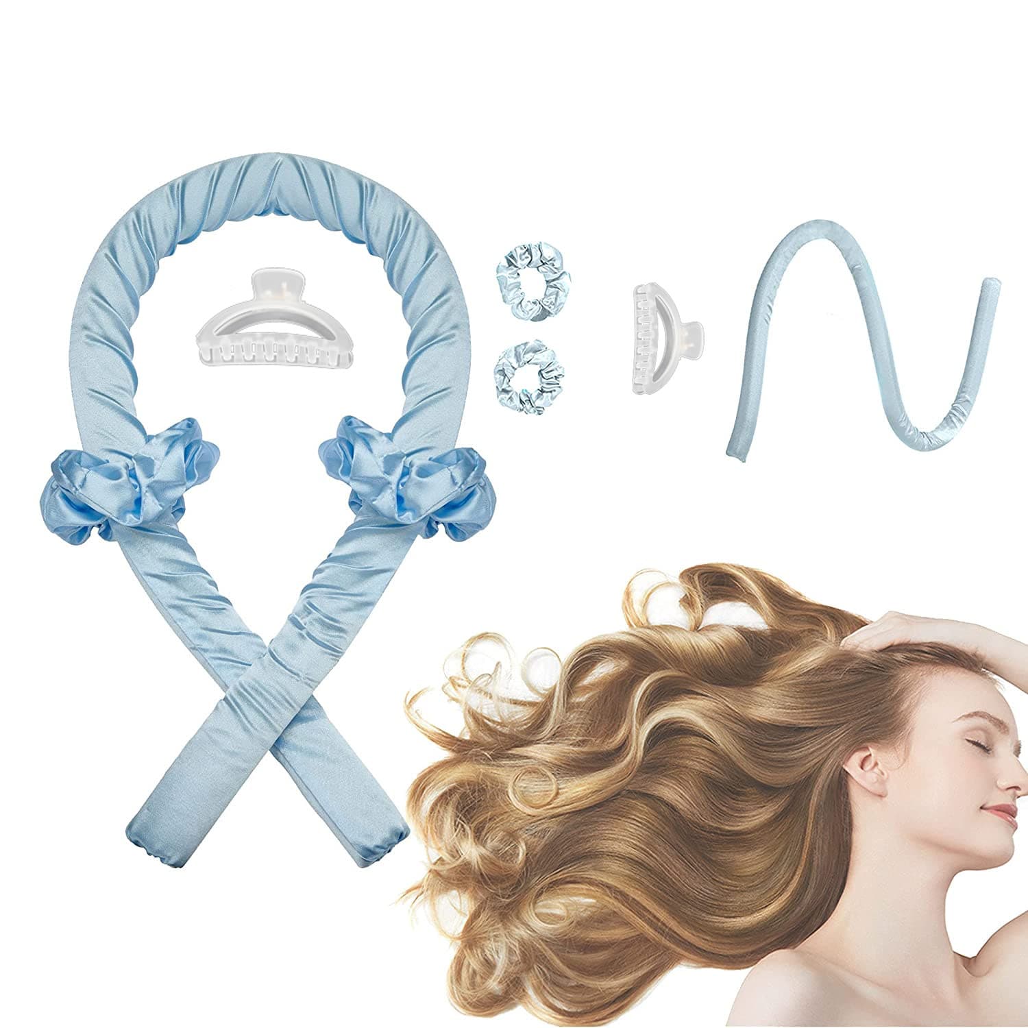 Lazy curling wand eva foam sponge roller sleep curling hair salon hair curling iron wavy heatless wand