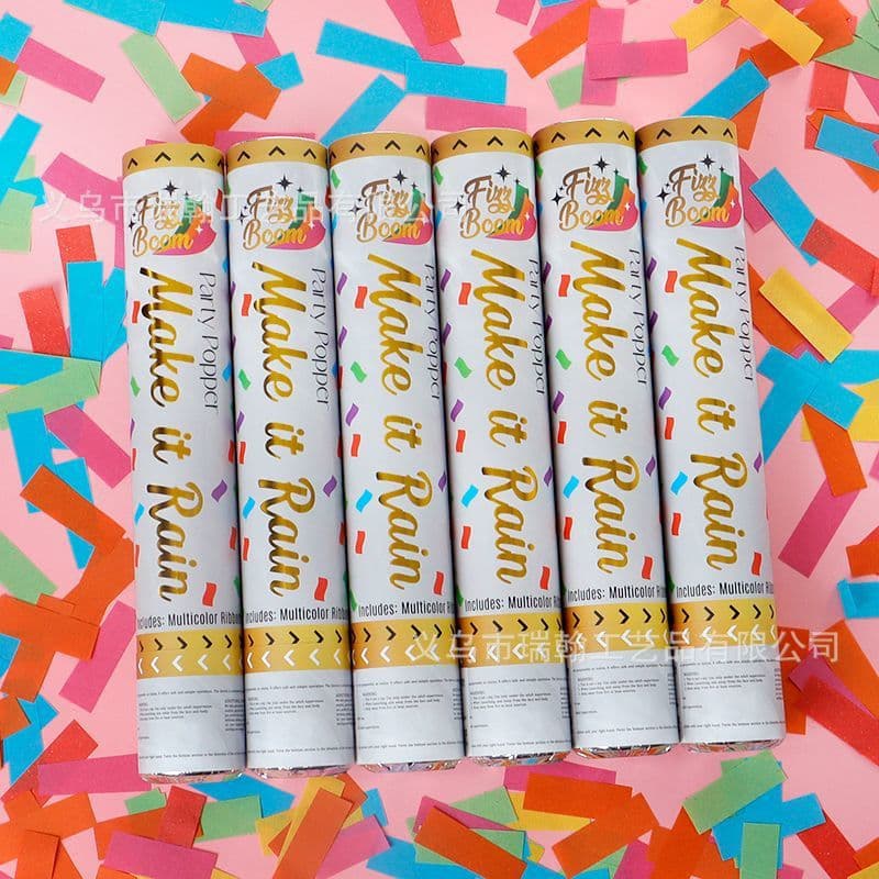 Colorful Pure Paper Confetti Cannon Handheld Easy Cleanup Festival Celebration Birthday Ceremony Party Popper
