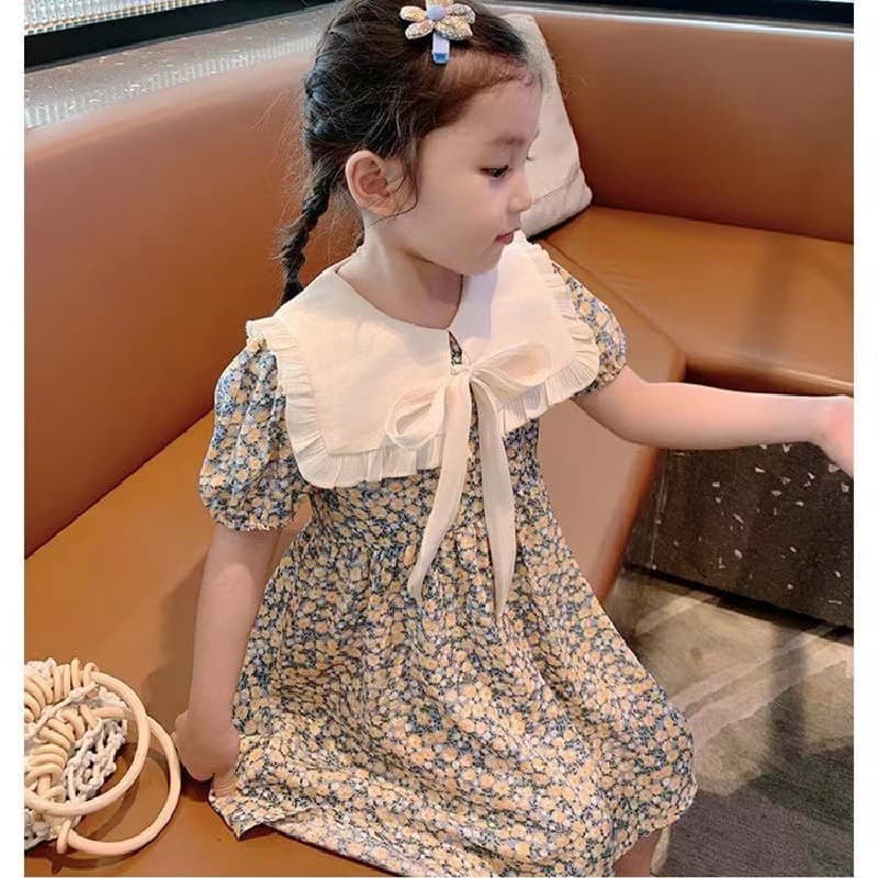 Girls Casual Dress 2024 Summer Fashion Explosion Baby Dress Stylish Princess For Children Fragmented Flower Design