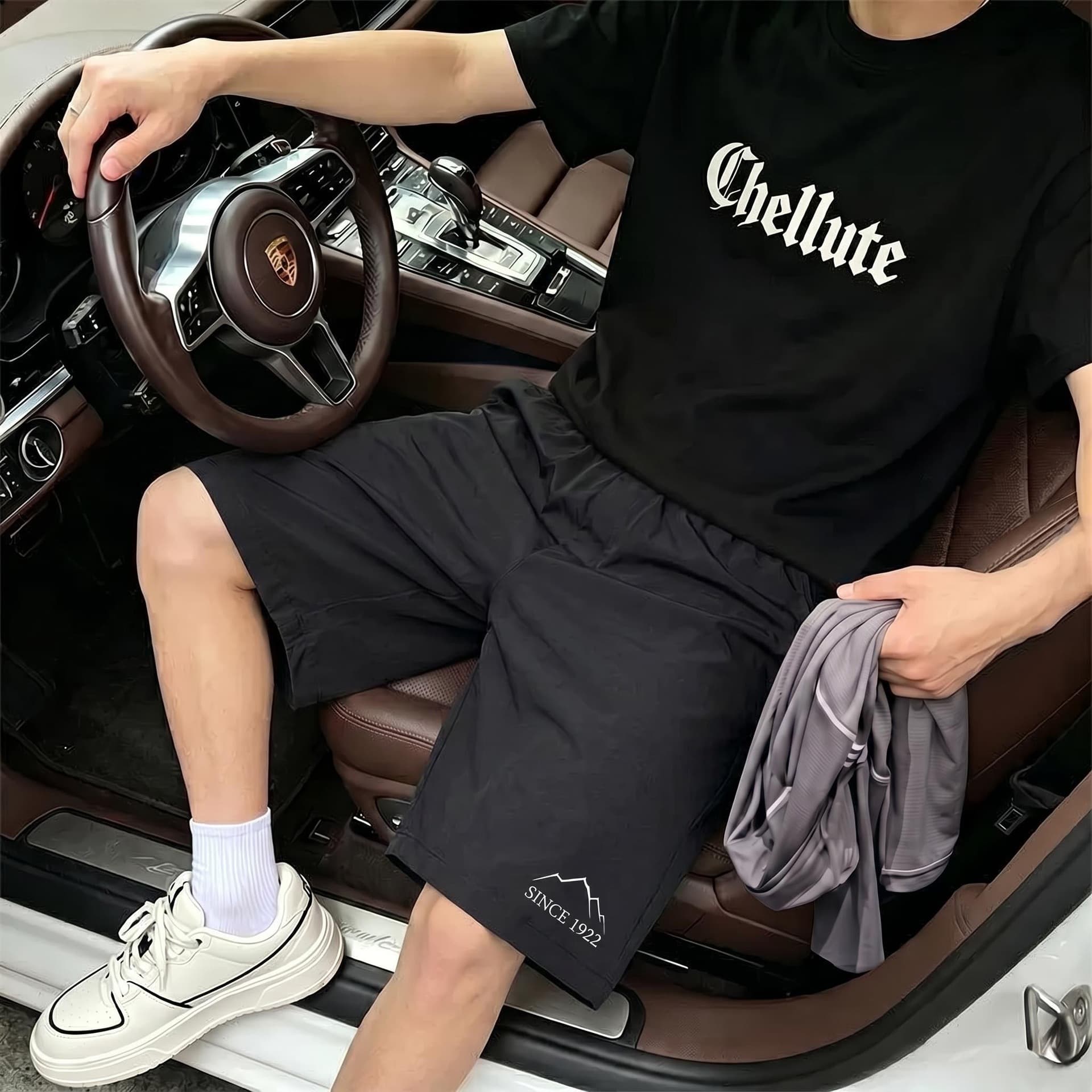 2026 Summer New Trendy Hong Kong Style 5-Inch Shorts Men's Ice Silk Thin Casual Shorts Versatile Loose Straight-Leg Shorts
