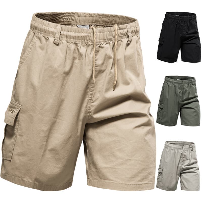 Cross-border foreign trade multi-pocket shorts for men solid color simple loose men's overalls five-point casual sports pants for men