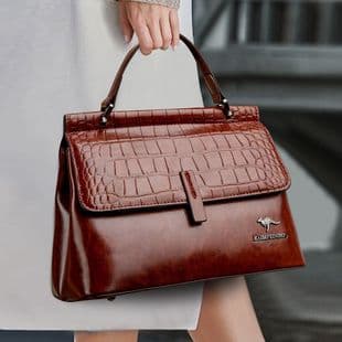 2025 New Retro Waxed Leather Women's Bags Shoulder Handbags Commuter Women's Bags Handbags Department Store Counter Women's Bags