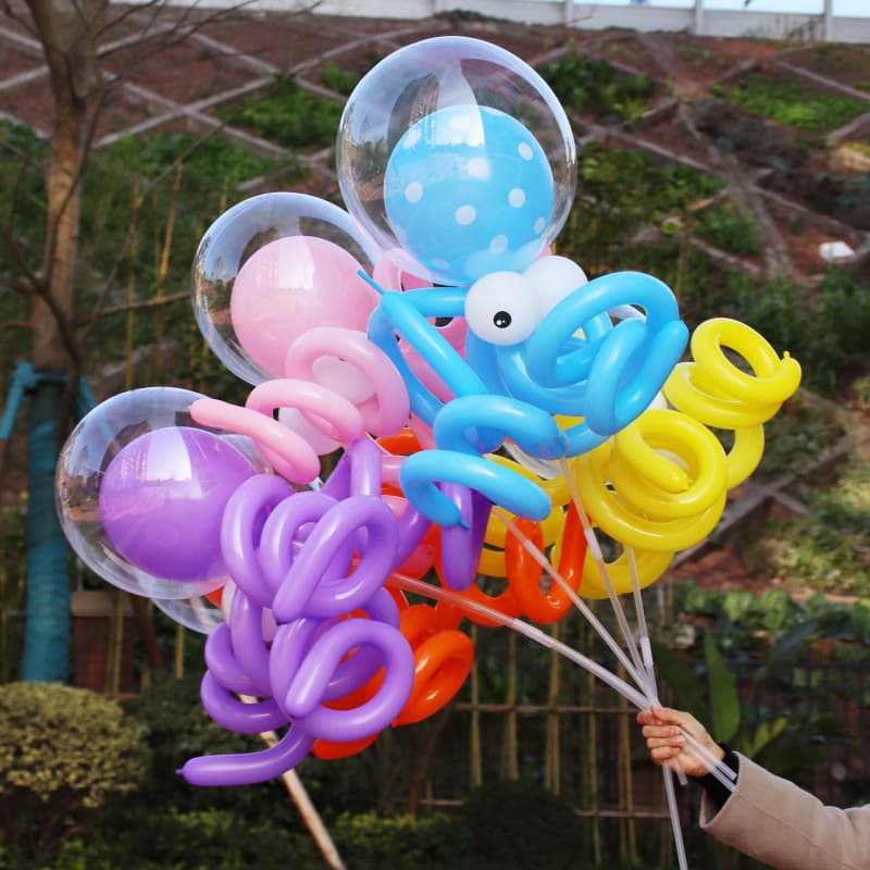Net red octopus jellyfish transparent Bobo balloon DIY handmade birthday party outdoor photo decoration stall wholesale