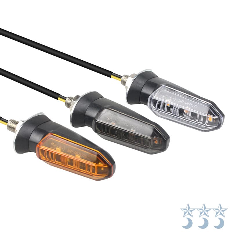Mini 3-LED Motorcycle Turn Signal Indicator Light Blinker for Honda Suzuki Kawasaki Yamaha