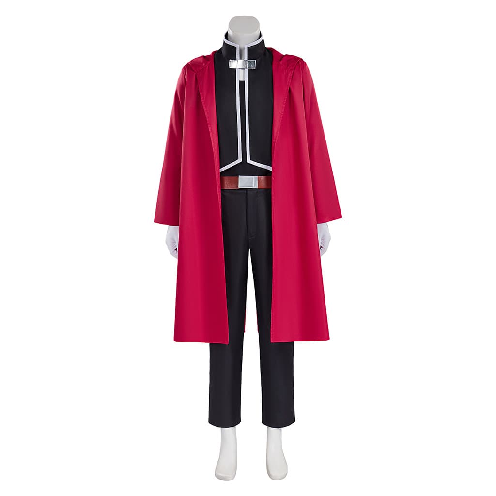 Fullmetal Alchemist Cosplay Costume Edward Elric Complete Set with Red Cape Factory Supply