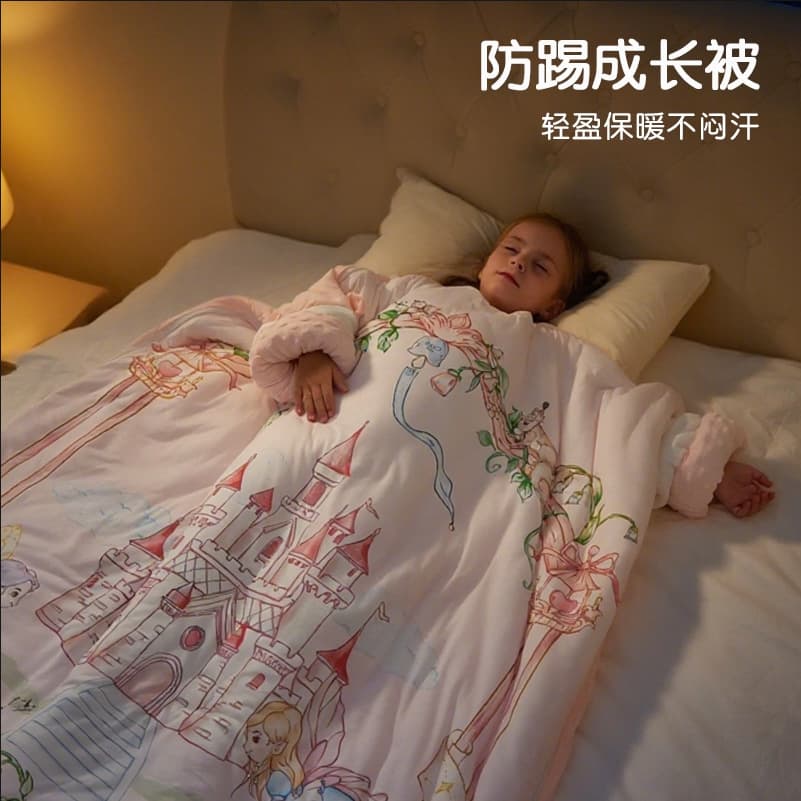 Children's Anti-Kick Blanket Autumn/Winter Thickened Baby Sleepsack, Belly-Protecting Class A Mulberry Silk Constant Temperature Sleepsack, Children's All-Season Quilt