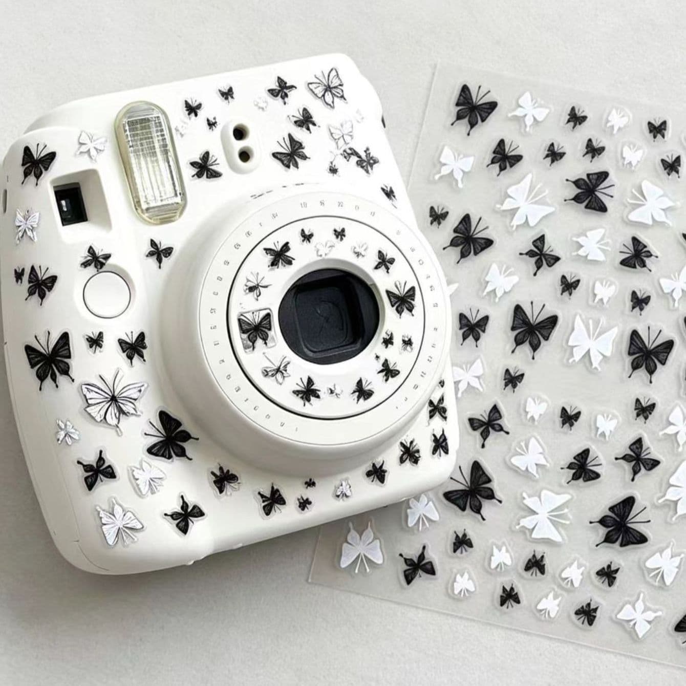 Minimalist Black and White 3D Butterfly Stickers Premium Stationery Decals for Notebooks Storage Box Decor