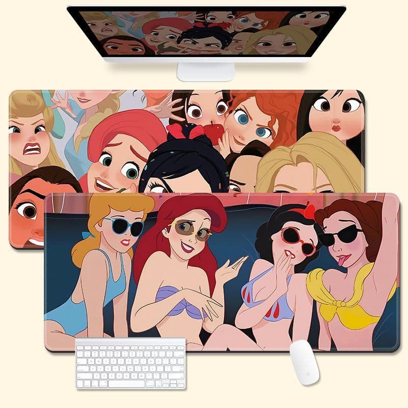 Cartoon Mouse Pad Office Study Pad Extra Large Game Table with Cute Computer Desk Pad Keyboard Desk Pad