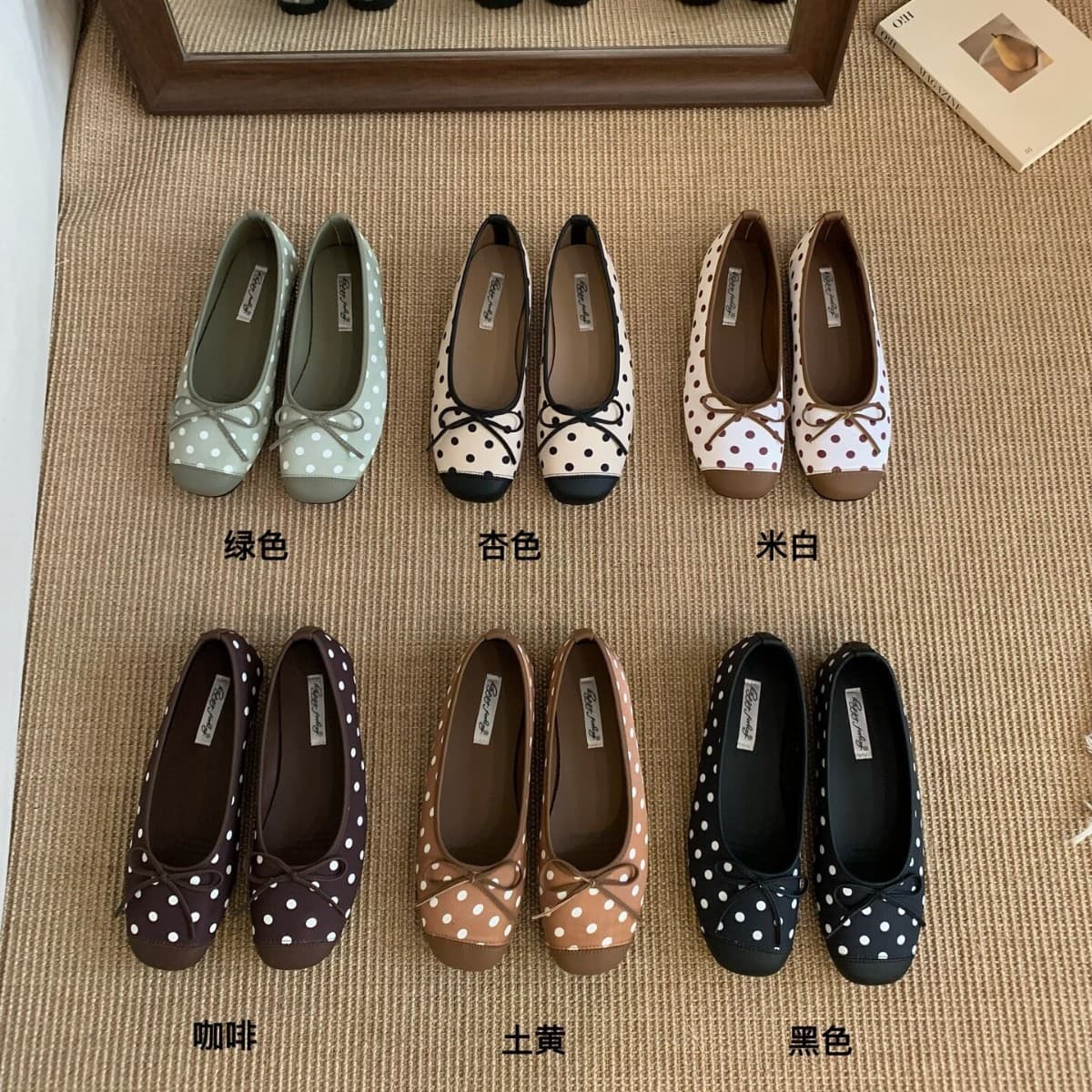 Flat French-Style Satin Polka Dot Women's Shoes 2026 New Spring/Summer Shallow Ballet Shoes Gentle Evening Shoes
