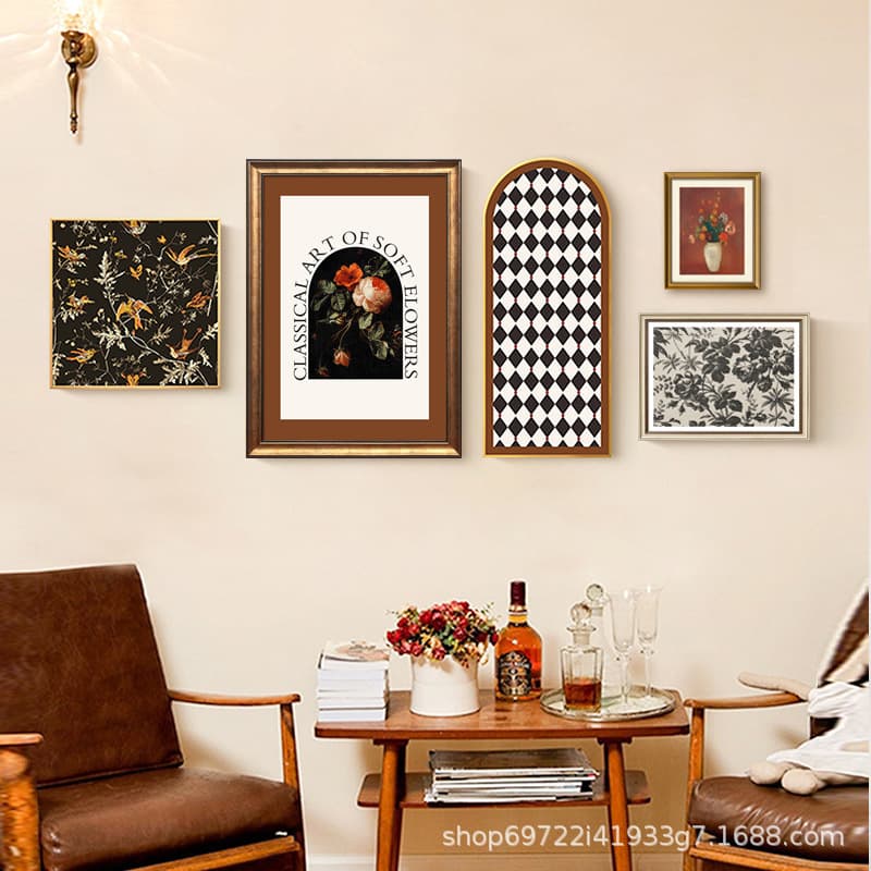 French-style decorative painting for living room, luxury hanging art, niche figure wall decor, modern background wall mural, vintage wall art, American style