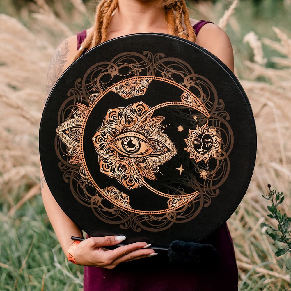 New Cross-Border Product Eye-Bulging VEGAN SHAMAN DRUM Siberian Drum Handcrafted Decorative Art