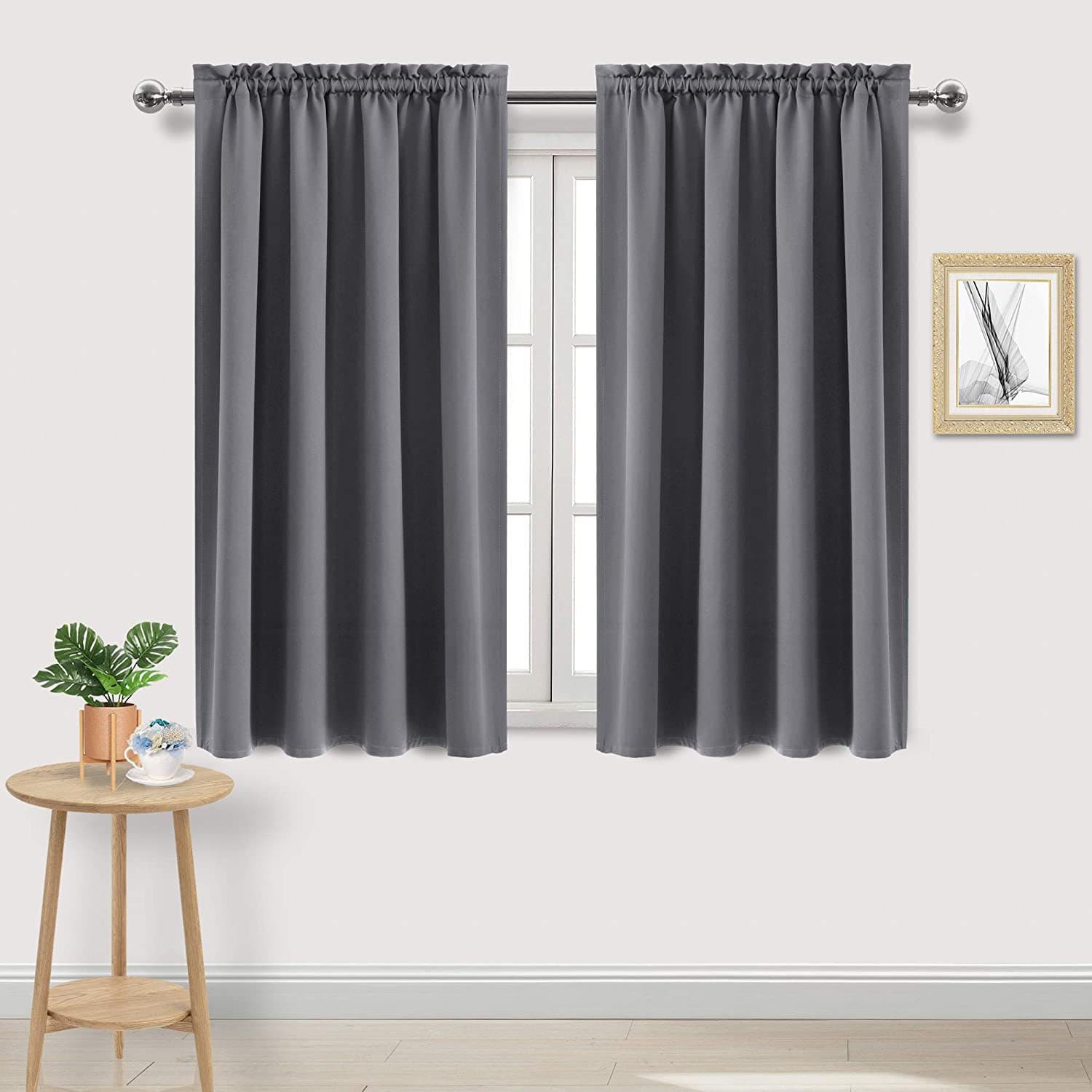 Black Silk Pure Color Light Blocking Curtains for Bedroom And Kitchen Nordic Style Heat Insulation Rod Pocket Curtain