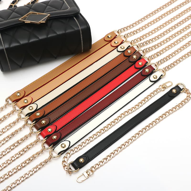 Bag Chain Accessories Replacement Crossbody Chain Shoulder Strap Pressure Relief Strap Women's Bag Accessories Black Metal Chain Bag Strap