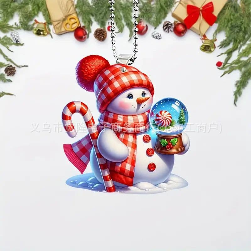 Cross-Border New Product Cute Cartoon Christmas Snowman Car Hanging Home Christmas Tree Ornaments Pendant Christmas Decoration